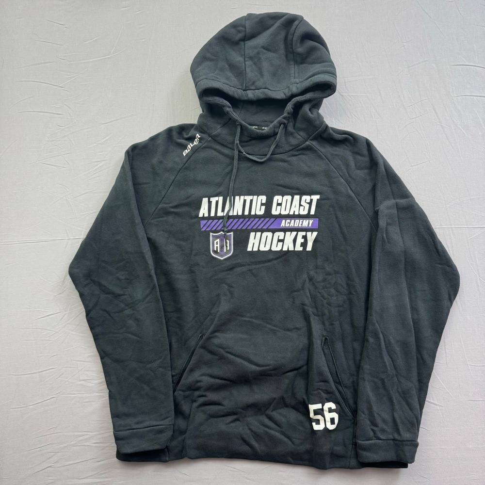 Bauer Atlantic Coast‎ Academy Hockey Hoodie Mens Black Raglan Sweatshirt 56